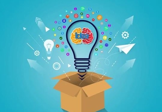 Lightbulb coming out of box